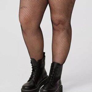 NWT Black Plus Size Fishnet Tights Retro Pinup Vintage Glamour Hot Topic Torrid